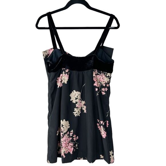 Free People Floral Bow Front Babydoll Mini Dress Empire Waist Coquette Y2K Sz S - Picture 3 of 13